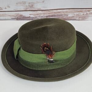 Habsburg traditional german austrian wool felt had green duck feather